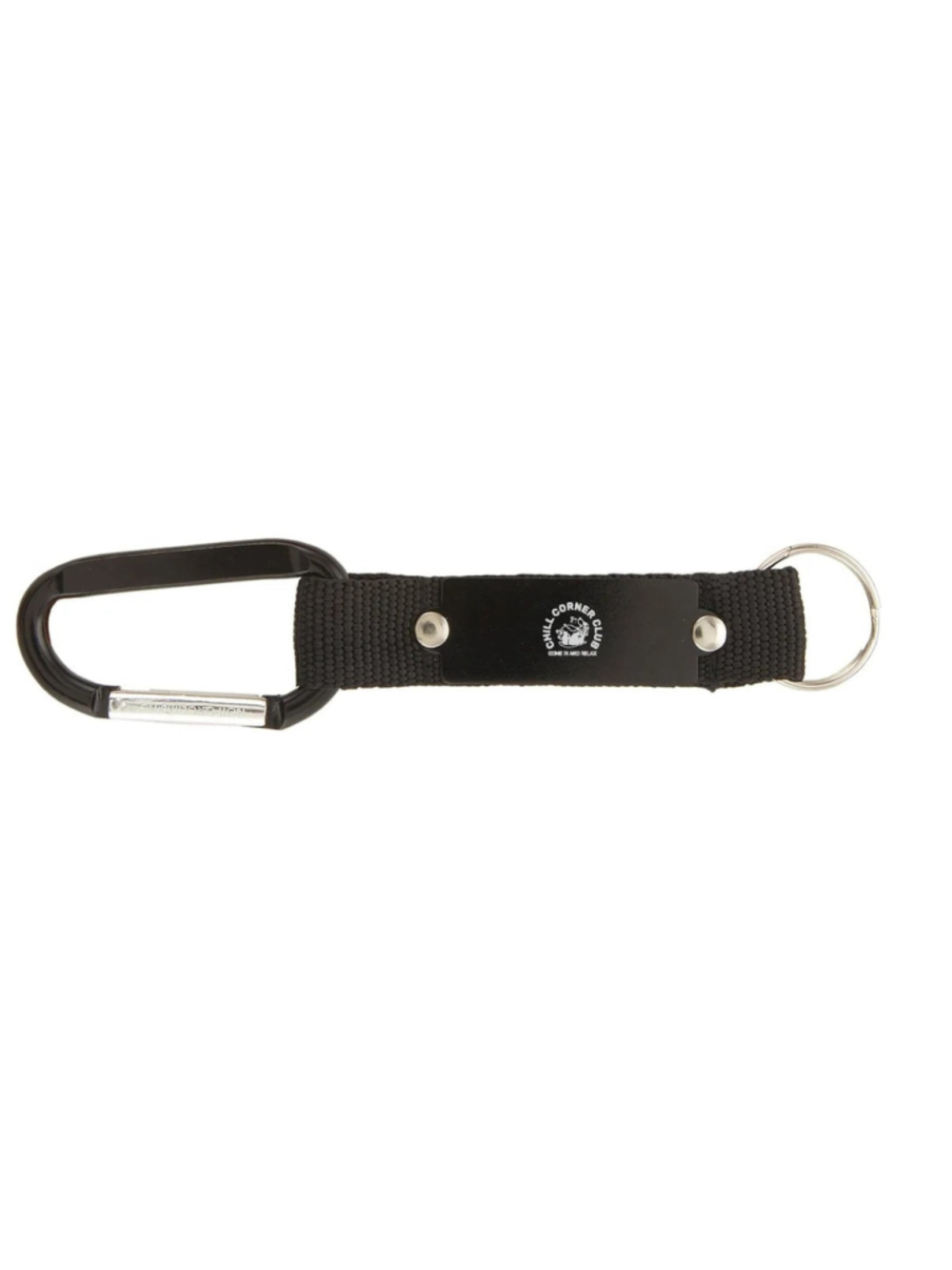Chill Corner Club Black Carabiner Keychain Nylon Webbing StrapBelt Clip Key Ring